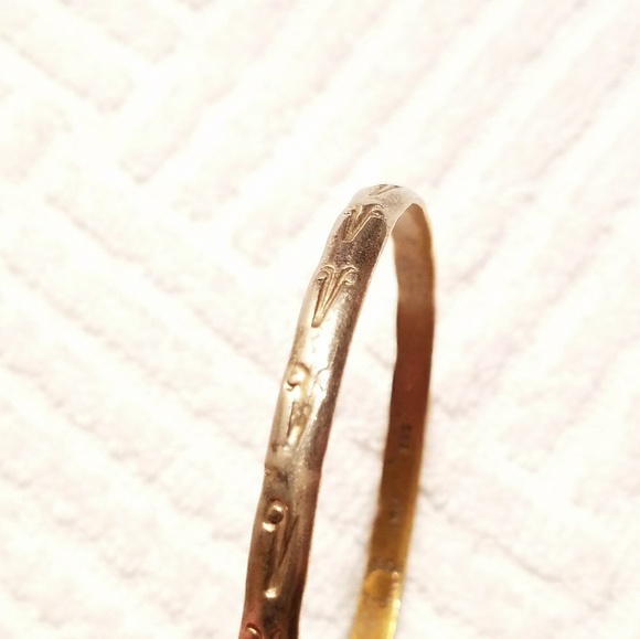 Vintage Wrist Bracelet 925 Sterling Silver & Gold - Picture 5 of 8